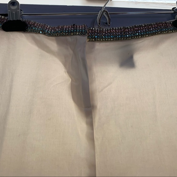 White front slit…rhinestones on waist band skirt Y2K style - Picture 3 of 5